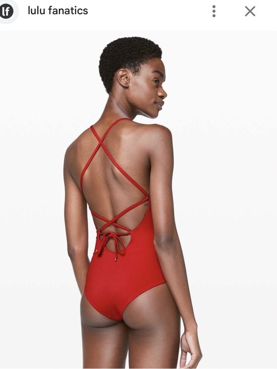 Lululemon Weave The Waves One Piece Swimsuit Red Strappy Back Small Sz 4-6? - Picture 11 of 12